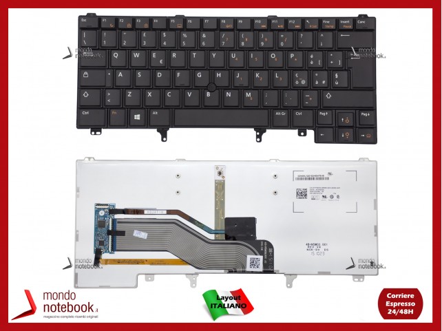 Tastiera Notebook DELL Latitude E6220 E6420 E6320 E5420 (NERA) Con Trackpoint (RETROILL)