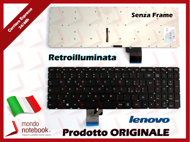 Tastiera Notebook Lenovo U530 U530P U530P-IFI Flex 2 Pro 15 (RETROILLUMINATA) SENZA FRAME