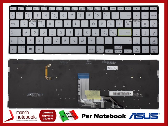 Tastiera Notebook ASUS Vivobook K513EP X513EQ X513EP (Silver) Italiana Retroilluminata