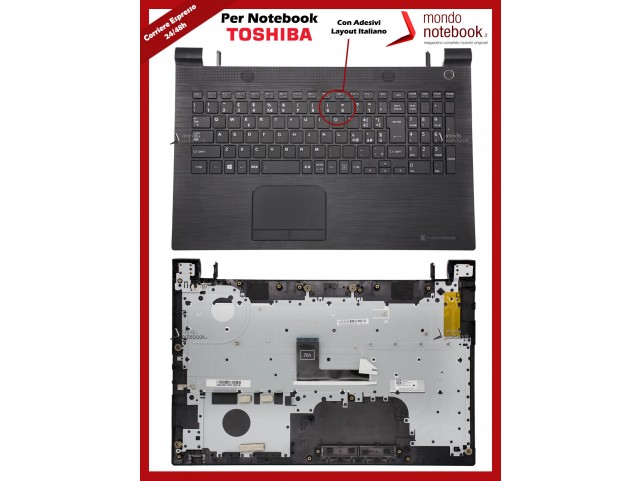 Tastiera con Top Case TOSHIBA Dynabook L50-C (Nera) con ADESIVI LAYOUT ITALIANO