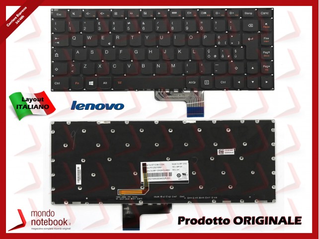 Tastiera Notebook Lenovo Yoga 2 13" Yoga 3 14 E31-70 E31-80 (NERA) (RETROILLUMINATA) It