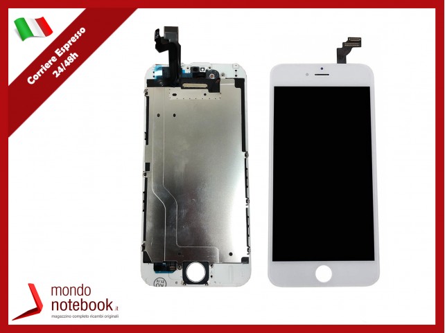 DISPLAY LCD APPLE IPHONE 6 6G TOUCH SCREEN VETRO SCHERMO BIANCO Compatibile