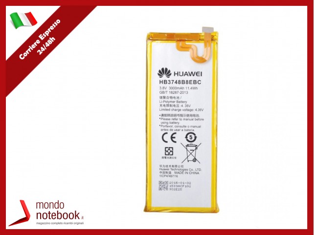 BATTERIA HB3748B8EBC PER HUAWEI ASCEND G7 / G7-L01 L03 3000 MAh PARI ORIGINALE