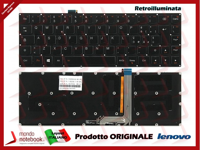 Tastiera Notebook Lenovo Yoga 3 PRO 1370 Retroilluminata - Layout Italiano