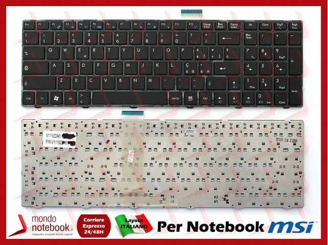 Tastiera Notebook MSI A6200 A6203 A6300 CR620 CR630 CR650 Italiana