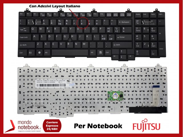 Tastiera Notebook Fujitsu LifeBook E752 E782 Celsius H720 Con ADESIVI LAYOUT ITALIANO