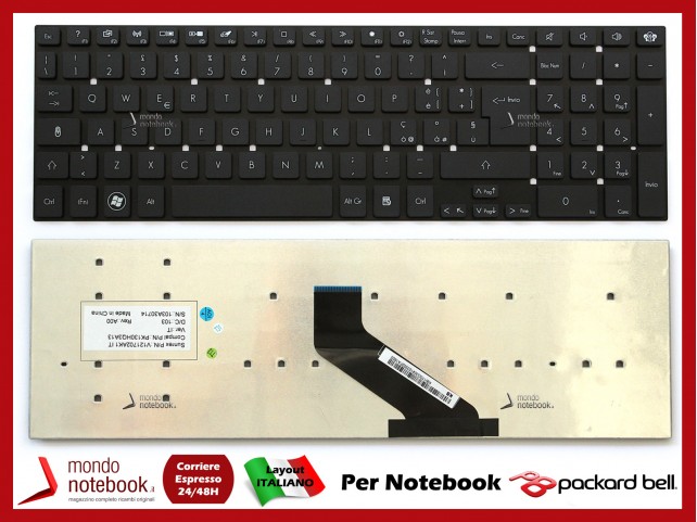 Tastiera Notebook PACKARD BELL EasyNote LS44HR P5WS0 LS11HR TS11HR TS11SB LV11HC (NERA)