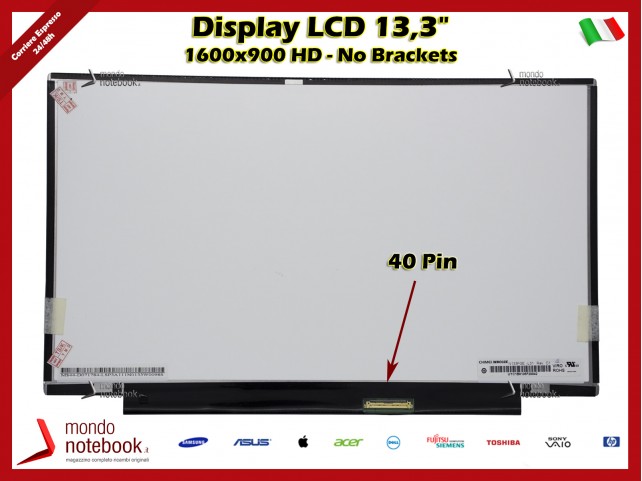 Display LCD 13,3" (1600x900) HD+ (No Brackets) 40 Pin DX