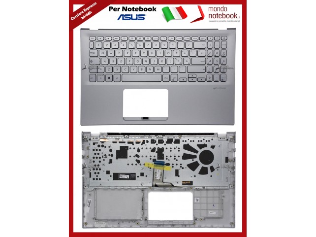 Tastiera Con Top Case ASUS VivoBook 15 X512 X512F X512J (Silver) Italiana Retroilluminata