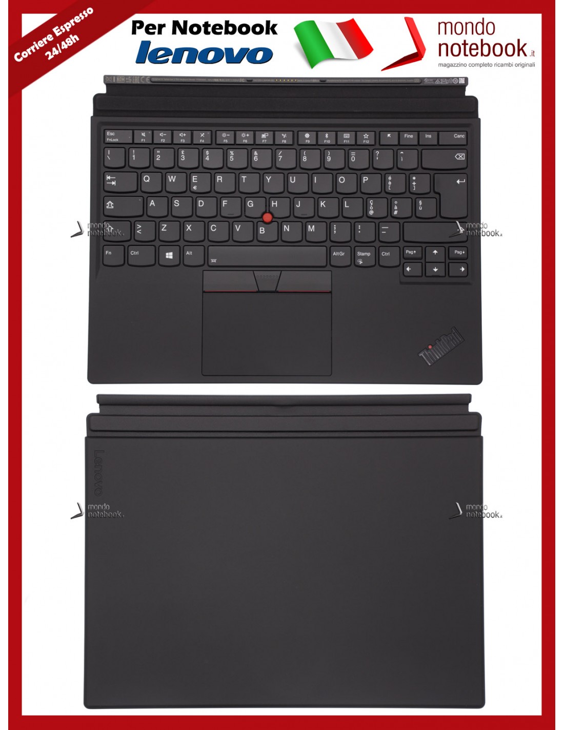 Tastiera con Top Case LENOVO ThinkPad X1 Tablet 3rd Gen (Type 20KJ 20KK)