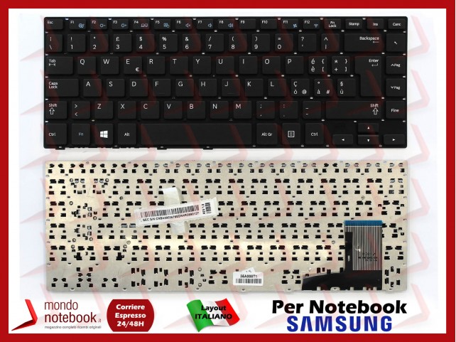Tastiera Notebook SAMSUNG 370R4ENP370R4E NP450R4E NP450R4V NP470R4Es Senza Frame