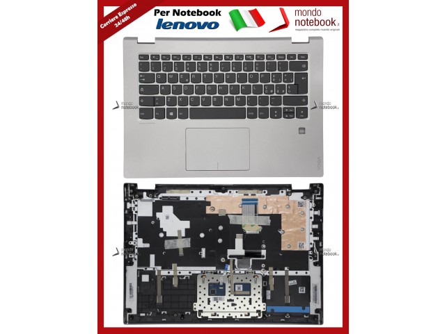 Tastiera con Top Case LENOVO Yoga 520-14IKB (Mineral Grey) con Fingerprint - Retroilluminata