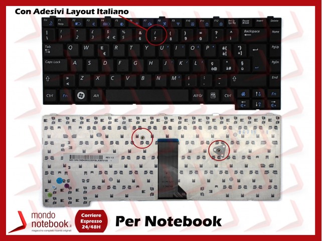 Tastiera Notebook SAMSUNG NP Q308 Q310 (NERA) Con ADESIVI LAYOUT ITALIANO