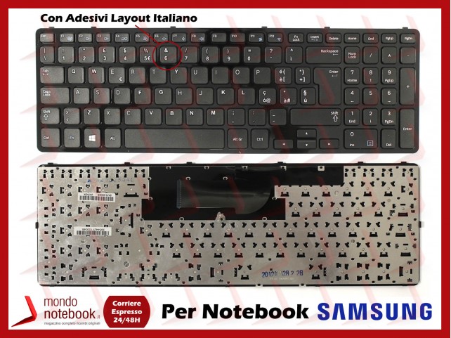 Tastiera Notebook SAMSUNG NP350E5C 364E5CC (NERA) con ADESIVI LAYOUT ITALIANO