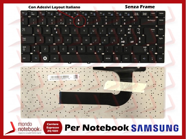 Tastiera Notebook SAMSUNG Q430 Q460 RF410 RF411 P330 SF310 Con ADESIVI LAYOUT ITALIANO