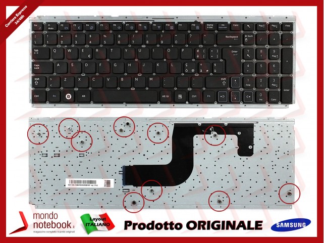 Tastiera Notebook SAMSUNG RC510 RC508 (NERA) (FRAME METALLICO)