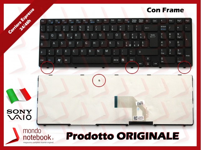 Tastiera Notebook Sony SVE15 (NERA) (CON FRAME NERO) Italiana