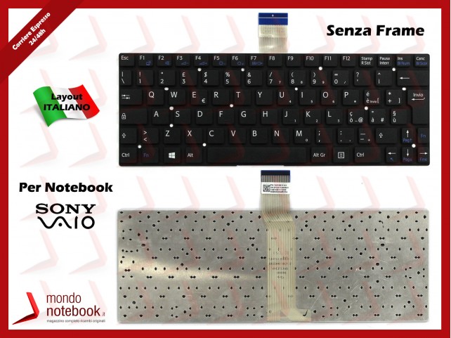 Tastiera Notebook Sony Vaio SVT11 (Nera) Senza Frame - Italiana
