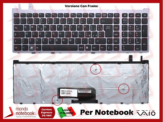Tastiera Notebook Sony VGN-AW (NERA Con FRAME) Italiana