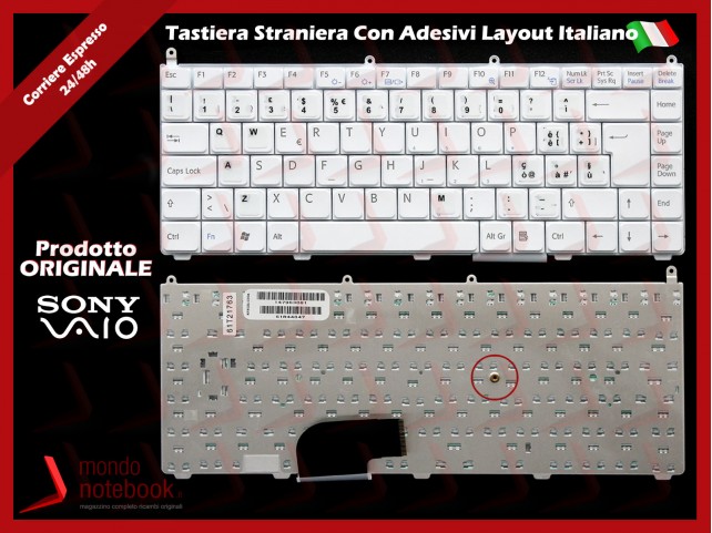 Tastiera Notebook Sony VGN-FE VGN-AR (BIANCA) Con ADESIVI LAYOUT ITALIANO