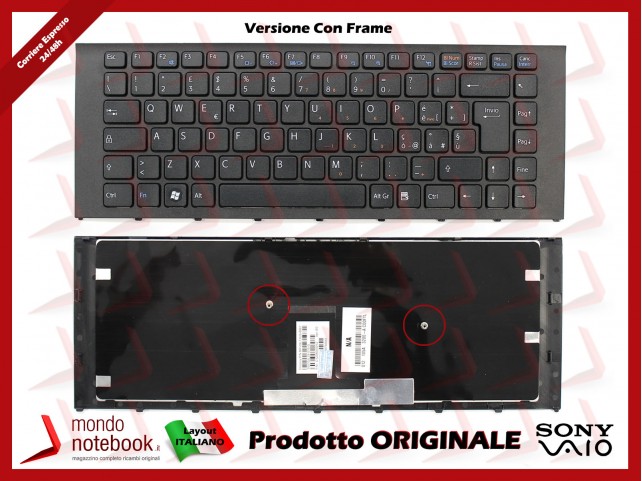 Tastiera Notebook Sony VPC-EA (NERA) (CON FRAME) Italiana