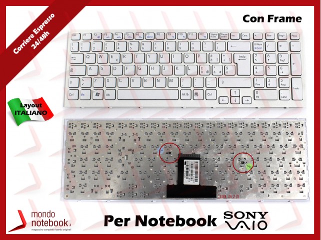 Tastiera Notebook Sony VPC-EB (BIANCA) (CON FRAME)