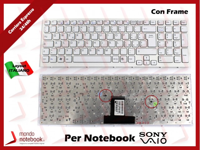 Tastiera Notebook Sony VPC-EB (BIANCA) (CON FRAME) Italiana