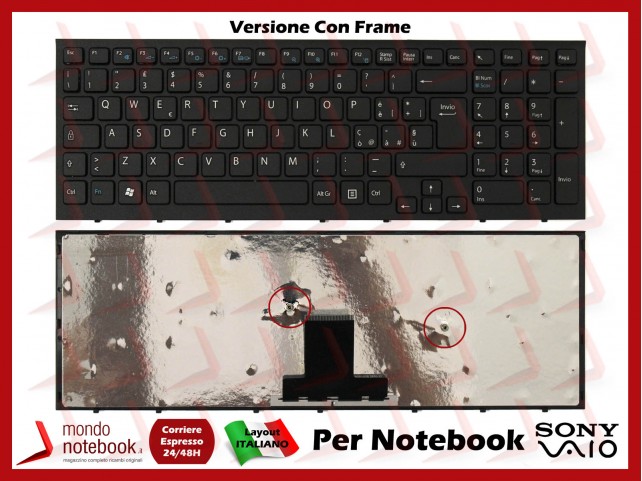 Tastiera Notebook Sony VPC-EB (NERA) (CON FRAME) Italiana