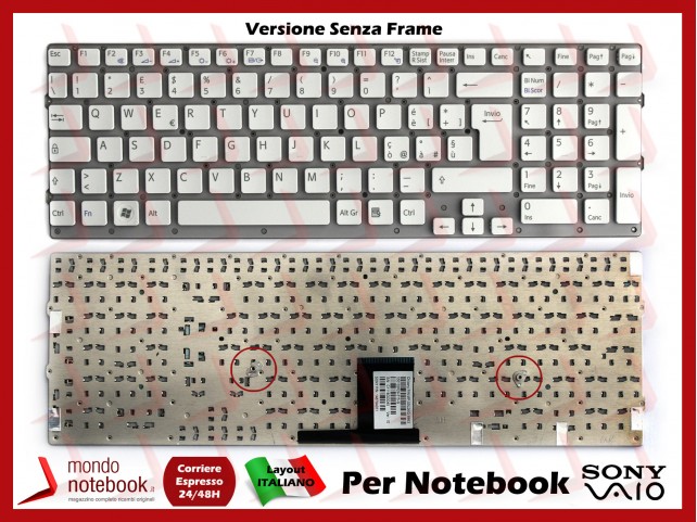 Tastiera Notebook Sony VPC-EC (BIANCA) (SENZA FRAME) Italiana