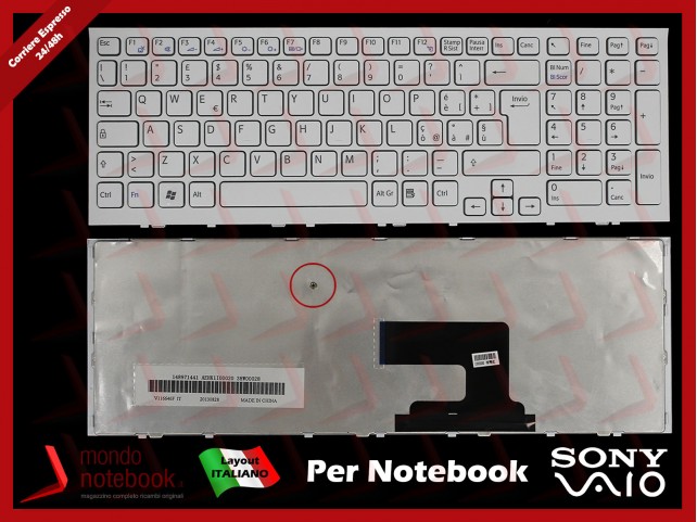 Tastiera Notebook Sony VPC-EH PCG-71911M 71811M (BIANCA) Italiana