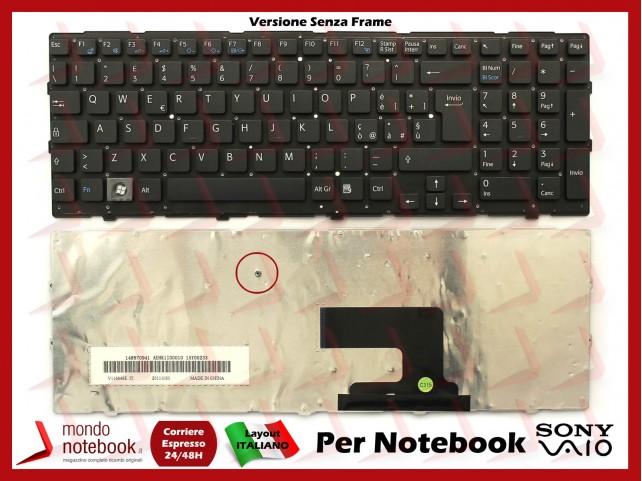 Tastiera Notebook Sony VPC-EH PCG-71911M 71811M (NERA) (Senza Frame) Italiana