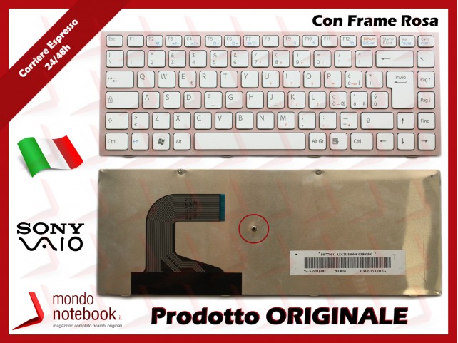 Tastiera Notebook Sony VPC-S Series (BIANCA) (CON FRAME ROSA)