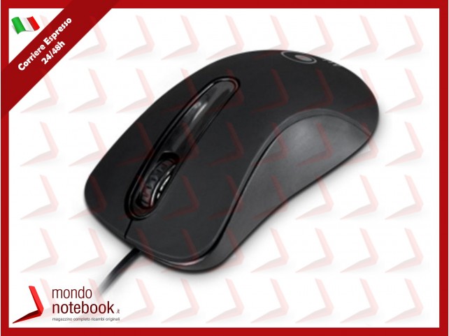 MOUSE ATLANTIS P009-OPTISTAR-USB ottico 3 tasti con scroll usb, Finitura Rubber Coatted Nero