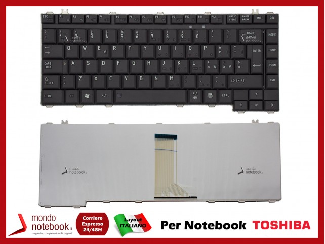 Tastiera Notebook TOSHIBA Satellite A200 M200 L300 L305 A300 Qosmio F40 (NERA) Italiana