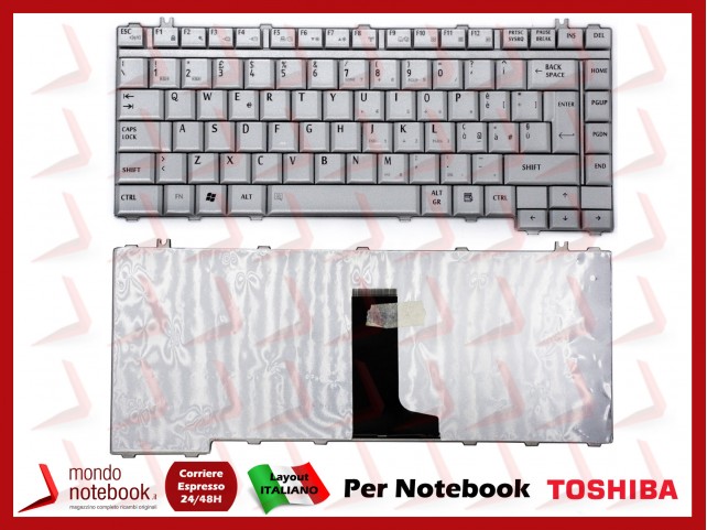 Tastiera Notebook TOSHIBA Satellite A200 M200 L300 L305 A300 (SILVER)
