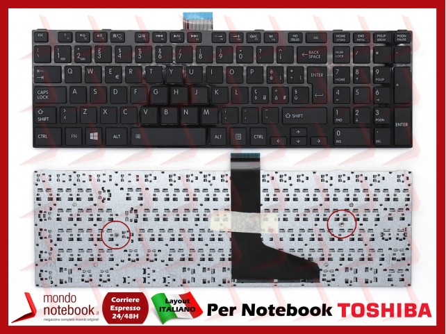 Tastiera Notebook TOSHIBA Satellite C50 C50-A C50D C50D-A C50DT-A C55 C55D C55-A (NERA) Tasti ad Isola