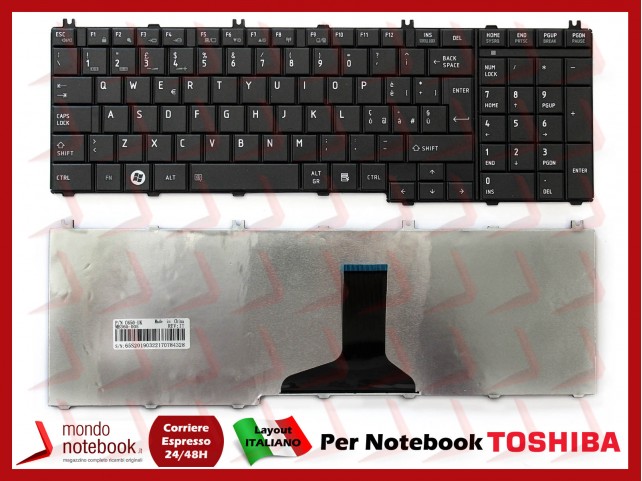 Tastiera Notebook TOSHIBA Satellite C650 C660 C670 L650 L670 L750 L755 (NERA)
