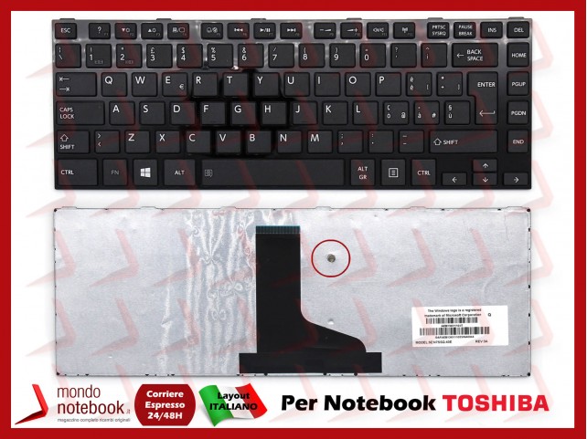 Tastiera Notebook TOSHIBA Satellite C800 L800 M800 L830 (NERA)