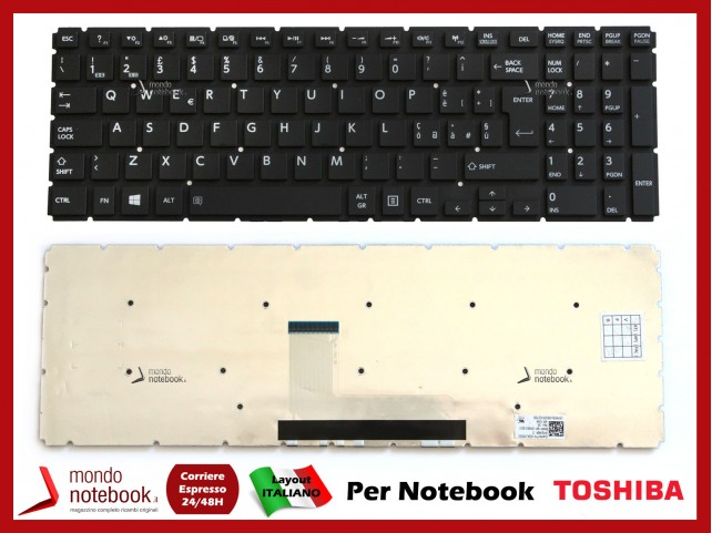 Tastiera Notebook TOSHIBA Satellite L50-B L50D-B L50-D (NERA) (SENZA FRAME)