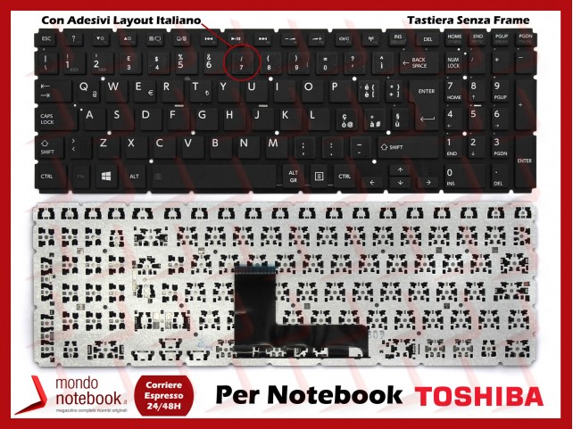 Tastiera Notebook TOSHIBA Satellite L50-B L50D-B L50-D Con ADESIVI LAYOUT ITALIANO