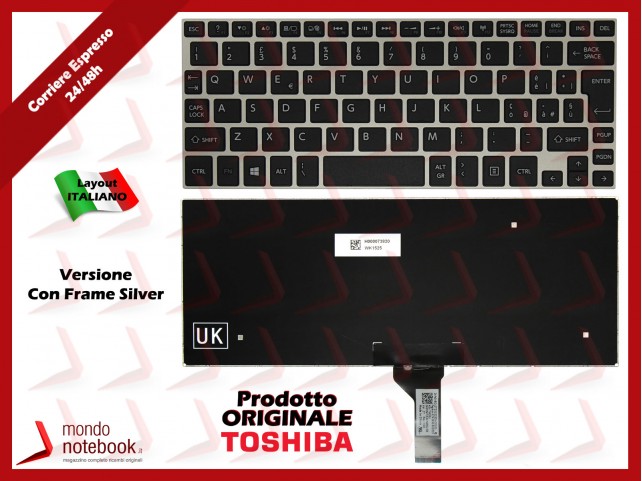 Tastiera Notebook TOSHIBA Satellite NB10 NB15 (NERA con Frame Silver)