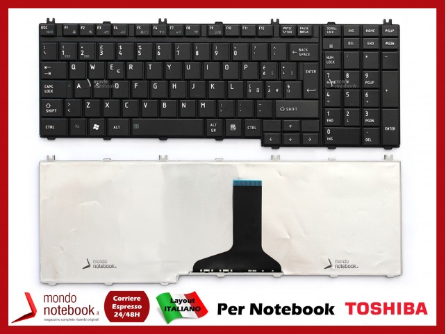 Tastiera Notebook TOSHIBA Satellite P300 P305 A500 L500 L350 L355 (NERA OPACA)