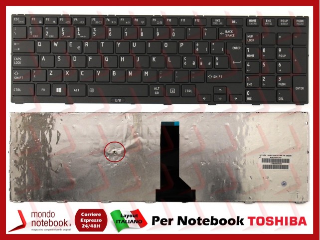 Tastiera Notebook TOSHIBA Tecra R850 R950 R960 (NERA) Italiana