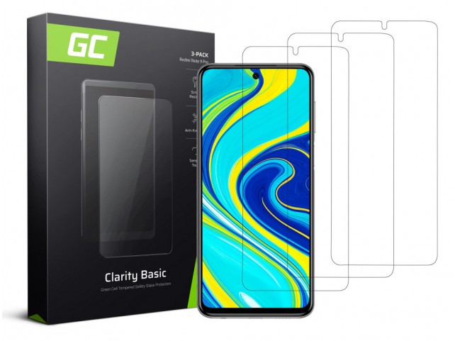 3x Screen Protector for Redmi Note 9 Pro Tempered Glass GC Clarity 9H Military Grade