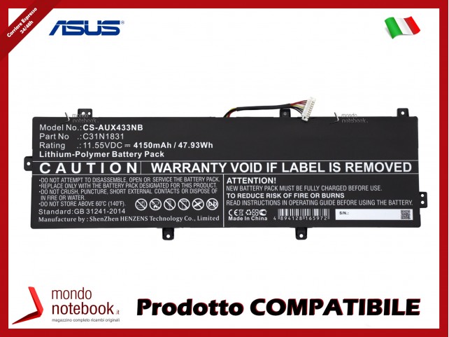 Batteria Compatibile Alta Qualità ASUS P3540FA P3540FB UX362FA - 11.55V 4150mAh