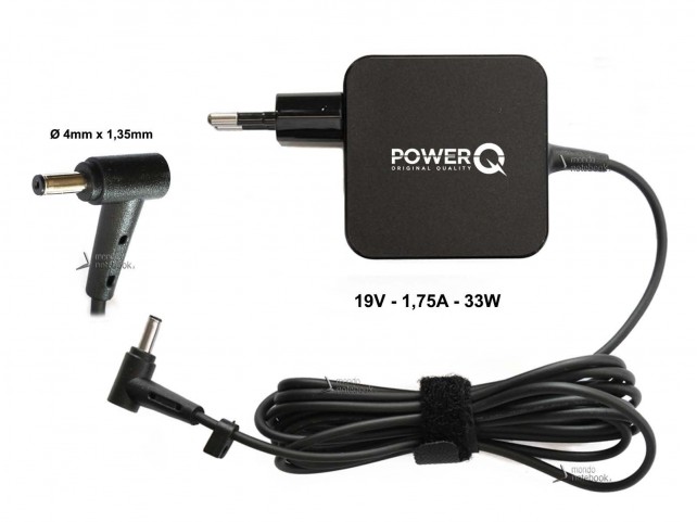 Alimentatore PowerQ per ASUS 33W 19V 1,75A (4mm x 1,35mm) con Spina integrata