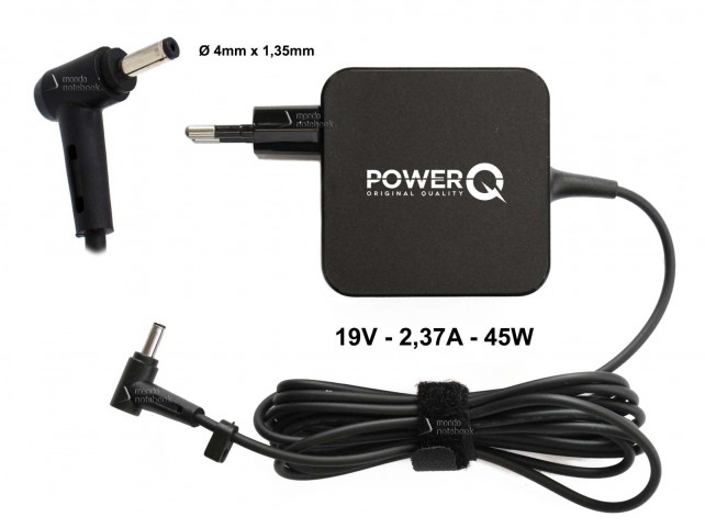 Alimentatore PowerQ per ASUS 45W 19V 2,37A (4mm x 1,35mm) con Spina integrata