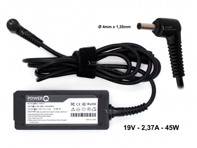 Alimentatore PowerQ per ASUS 45W 19V 2,37A (4mm x 1,35mm)