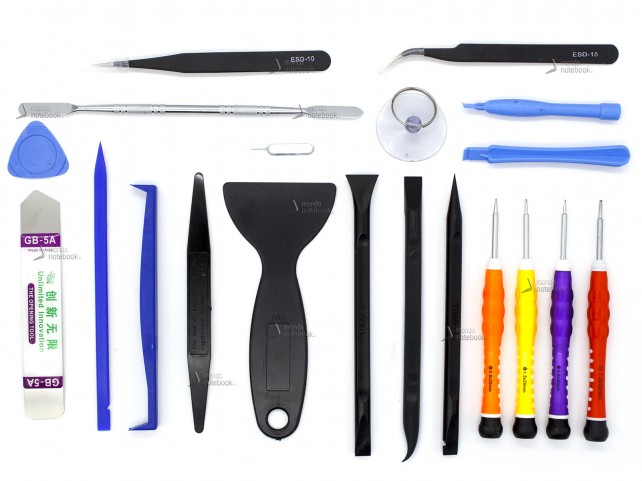 Tool Kit Set Apertura Riparazione Smartphone Iphone Tablet Leve Giraviti Pinzetta 20Pz