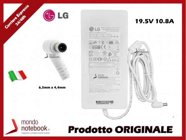 Alimentatore AC Adapter LG 19.5V 10.8A 210W (6,5mm x 4,4mm) Bianco